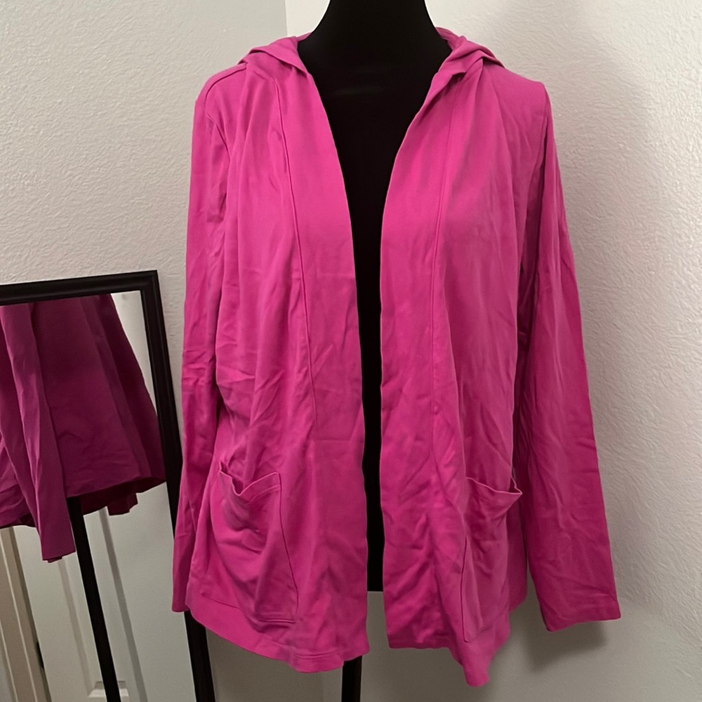US L Isaac Mizrahi Live hot pink jacket